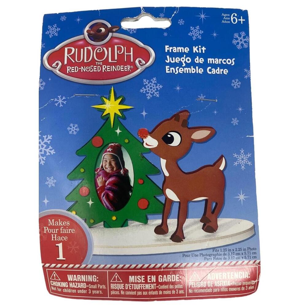 Rudolph Red Nosed Reindeer Foam Ornament Kit Christmas Tree Picture Frame Darice